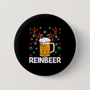 Grappige Reinbeer Winedeer Bier Wijn Matchende Kop Ronde Button 5,7 Cm