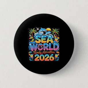 Grappige Reis Zee Familie Tropische Wereld Avontuu Ronde Button 5,7 Cm