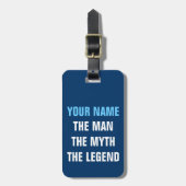 Grappige reistaslabel | De man mythe legende (Voorkant verticaal)