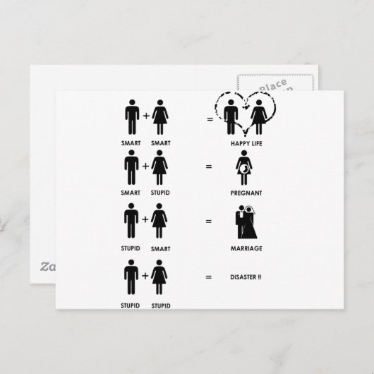 Grappige Relaties Briefkaart (Voorkant / Achterkant)