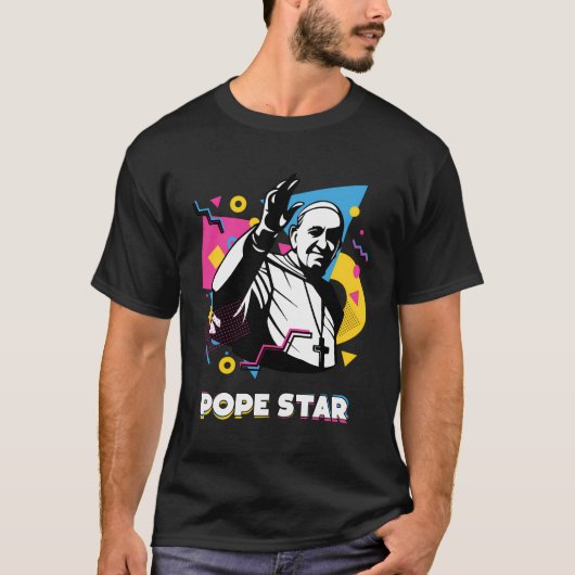 Grappige Religieuze Tshirts Voor Mannen - Popestar (Voorkant)