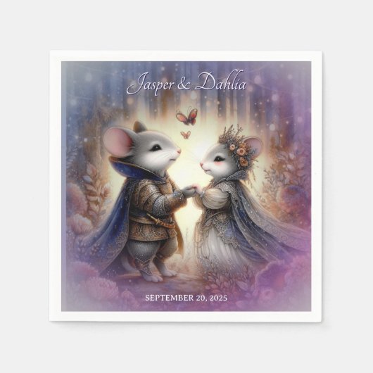 Grappige Renaissance sprookjeshuwelijk Servet (Voorkant)