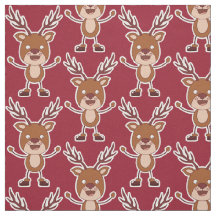 Grappige Rendier aangepaste kleur stof