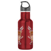 Grappige Rendier aangepaste naam waterflessen Waterfles (Achterkant)