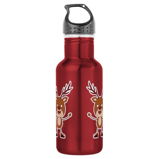 Grappige Rendier aangepaste naam waterflessen Waterfles (Achterkant)