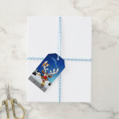 Grappige rendier gluurde Kerstmis meme Cadeaulabel (Met Touw)