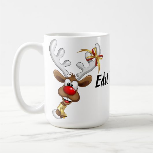 Grappige rendier gluurde Kerstmis meme Koffiemok (Links)