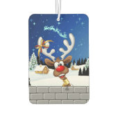 Grappige rendier gluurde Kerstmis meme Luchtverfrisser (Achterkant)