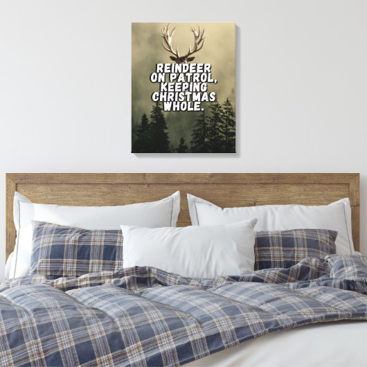 Grappige Rendier Kerst Canvas Muurkunst (Insitu (Slaapkamer))