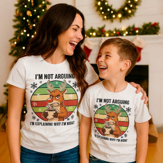 Grappige rendier kerst ik ben niet ruzie vakantie t-shirt