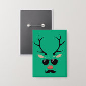 Grappige rendier kerst winter familie schattig her button (Voorkant / Achterkant)