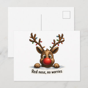 🎄 Grappige rendier-kerstkaart 🦌✨ Briefkaart