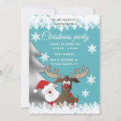 Grappige rendier Kerstman kerstfeest bedrijfsparti Kaart (Voorkant)