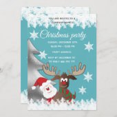 Grappige rendier Kerstman kerstfeest bedrijfsparti Kaart (Voorkant / Achterkant)