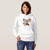 Grappige rendier Kerstmis bord ornamenten Hoodie (Voorkant volledig)