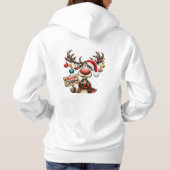 Grappige rendier Kerstmis bord ornamenten Hoodie (Achterkant)