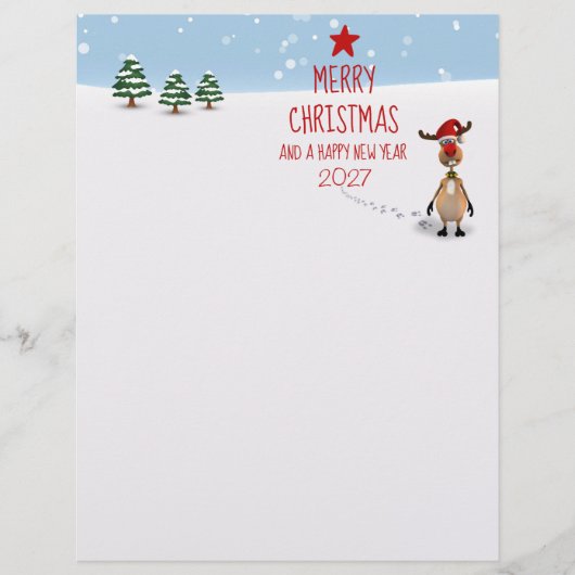 Grappige rendier Kerstmis Nieuwjaar Boom 2026 (Voorkant)