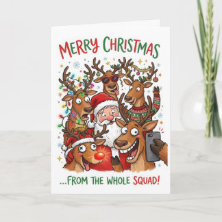 Grappige rendier Kerstmis – Van het hele team Kaart