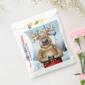Grappige rendier kerstvakantie bedankzakje (Gezegeld)