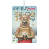 Grappige rendier kerstvakantie luchtverfrisser (Achterkant)