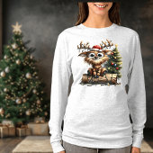 Grappige Rendier Lange Mouwen T-Shirt