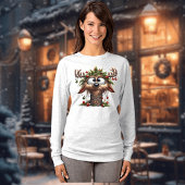 Grappige Rendier Lange Mouwen T-Shirt