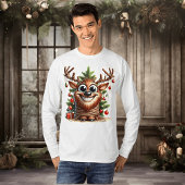 Grappige Rendier Lange Mouwen T-Shirt