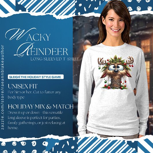 Grappige Rendier Lange Mouwen T-Shirt