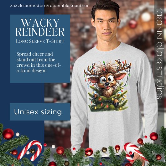 Grappige Rendier Lange Mouwen T-Shirt