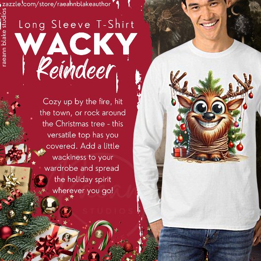 Grappige Rendier Lange Mouwen T-Shirt