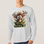 Grappige Rendier Lange Mouwen T-Shirt (Voorkant)
