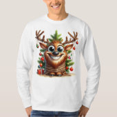 Grappige Rendier Lange Mouwen T-Shirt (Voorkant)