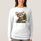 Grappige Rendier Lange Mouwen T-Shirt (Voorkant)