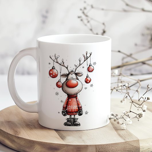Grappige Rendier Mok – Oh Hert Kerstmis!