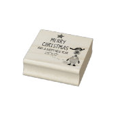 Grappige rendier nieuwjaars kerstboom 2026 rubberstempel (Stempel)