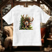 Grappige Rendier Peuters Fijne Jersey T-Shirt