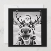Grappige rendier selfie kerst sint feestdagenkaart (Voorkant)