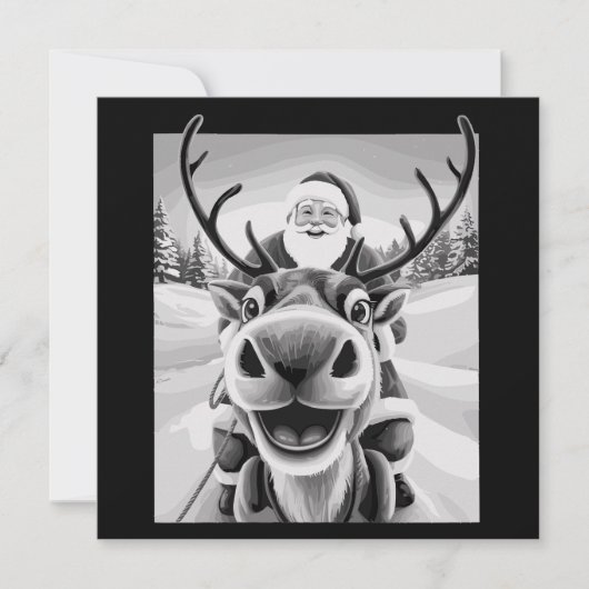 Grappige rendier selfie kerst sint feestdagenkaart (Voorkant)