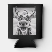 Grappige Rendier Selfie Kerstman Blikjeskoeler (Voorkant)