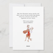 Grappige rendier vrolijk kerstgroet feestdagenkaart (Achterkant)