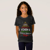 Grappige rendieren Alcohol Namen Kerstmis T-shirt (Voorkant volledig)
