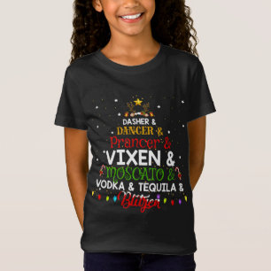 Grappige rendieren Alcohol Namen Kerstmis T-shirt