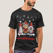 Grappige rendieren kabouters kerst t-shirt (Voorkant)