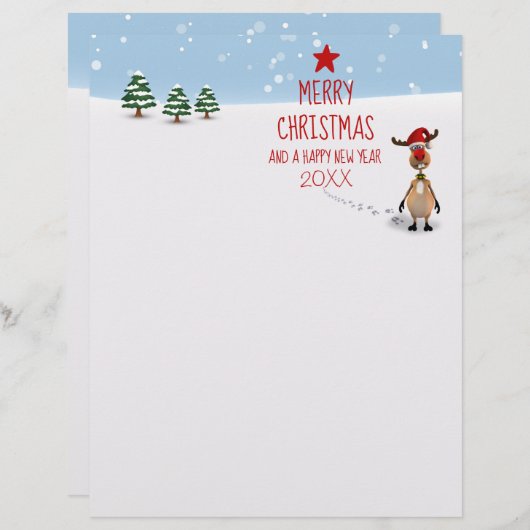 Grappige rendieren Kerstmis Nieuwjaar Boom 2024 (Voorkant / Achterkant)
