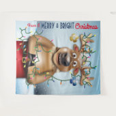 Grappige rendieren kerstvakantie achtergrond wandkleed (Voorkant (horizontaal))