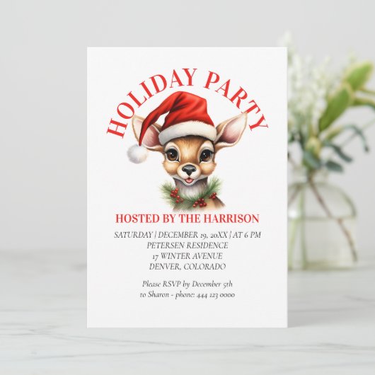 Grappige rendieren kerstwensen kaart (Staand voorkant)
