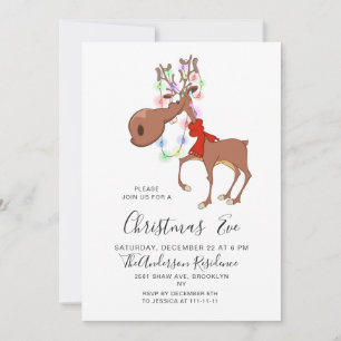 Grappige rendieren vakantie kerstavond feest uitno kaart
