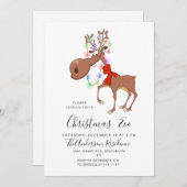 Grappige rendieren vakantie kerstavond feest uitno kaart (Voorkant / Achterkant)