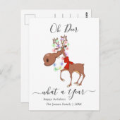 Grappige rendieren Vrolijk Kerstfeest Groet Vakant Briefkaart (Voorkant / Achterkant)