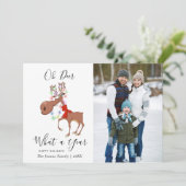 Grappige rendieren vrolijk kerstfeest zakelijke gr feestdagenkaart (Staand voorkant)